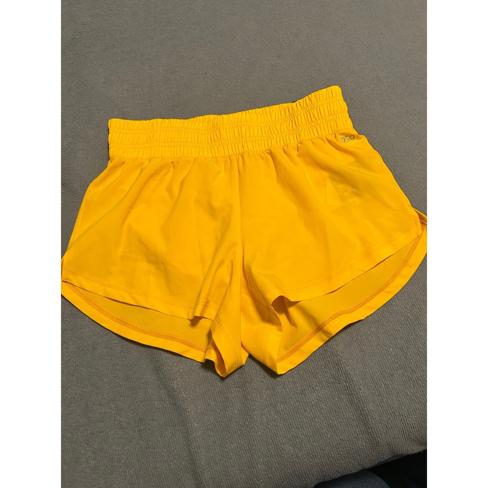 DSG Stride High-Rise Running Shorts Yellow 3 Inch Inseam Womens XS New